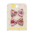 Mini presilhas de cabelo borboleta - Liberty Capel Floret - Rosa