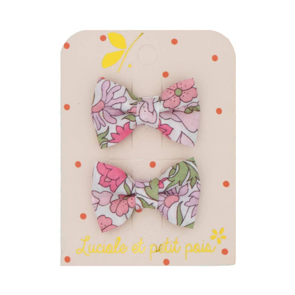 Mini presilhas de cabelo borboleta - Liberty Poppy e Daisy Rose