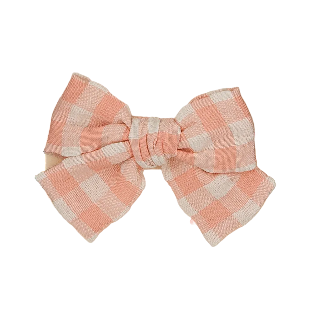 Laço pequeno princesa - Vichy rosa