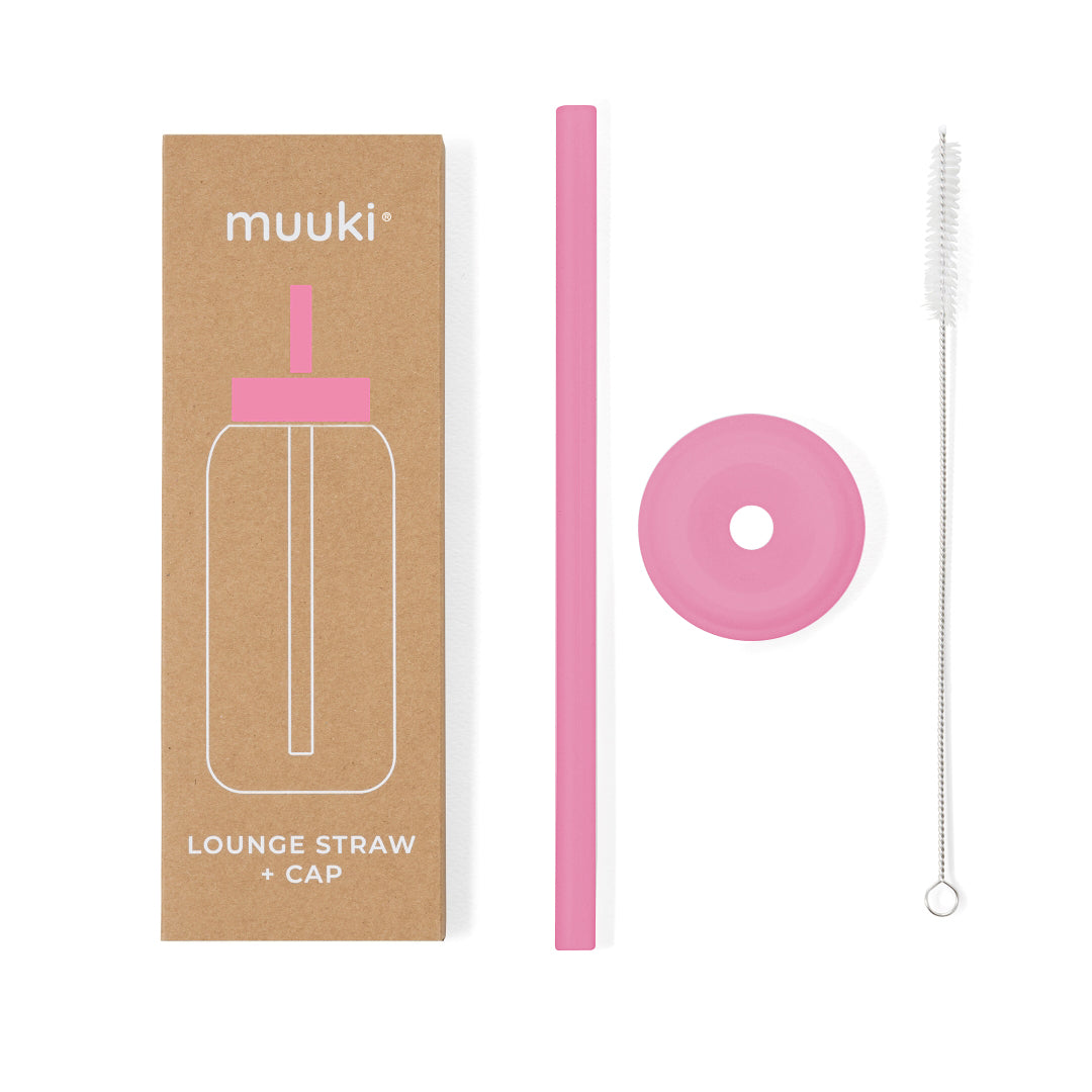 Palhinha com tampa para a garrafa Muuki - Flamingo Pink