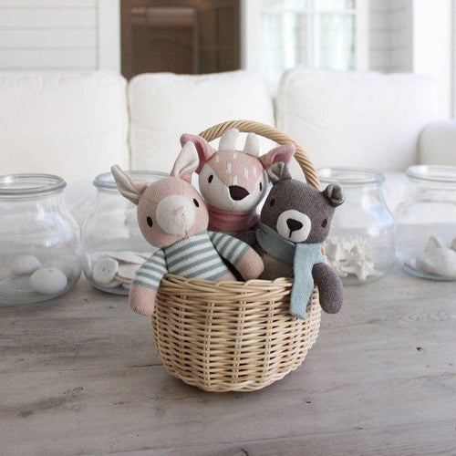 Animais de Tricô ThreadBear + Caixa de Presente - Brinquedos Macios de Tricô x3
