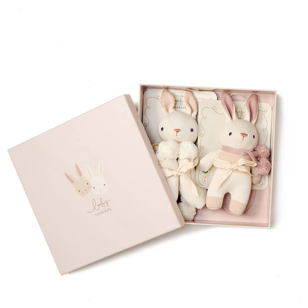 Conjunto Presente Baby Threads Creme - Chocalho Orgânico e Naninha