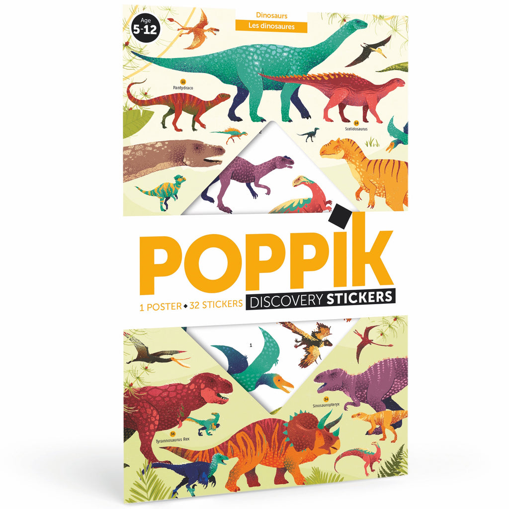 Poster de Dinossauros com Autocolantes Reposicionáveis