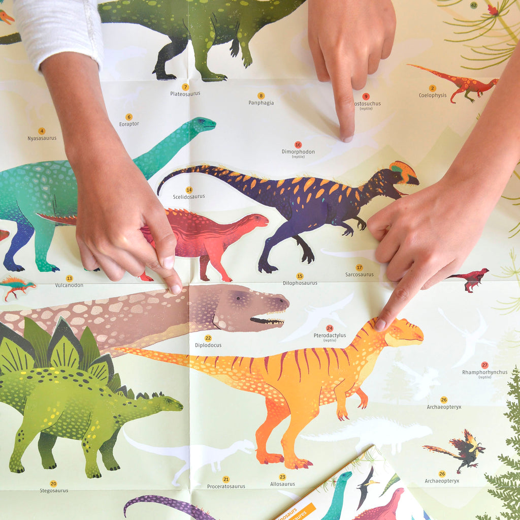 Poster de Dinossauros com Autocolantes Reposicionáveis