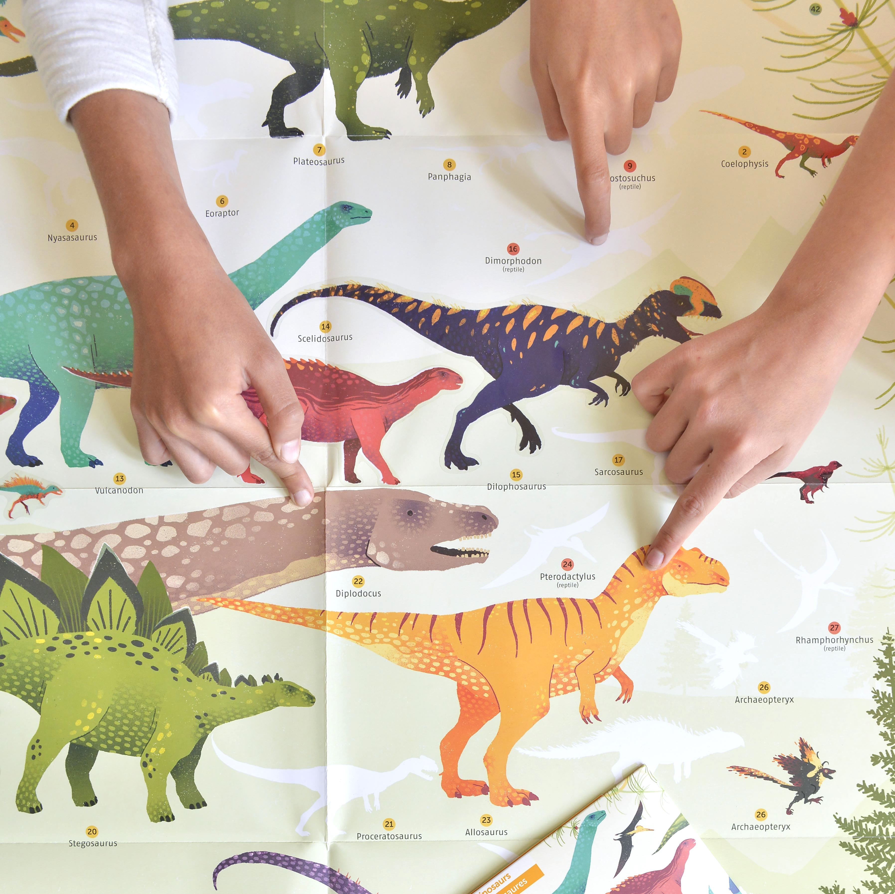 Poster de Dinossauros com Autocolantes Reposicionáveis